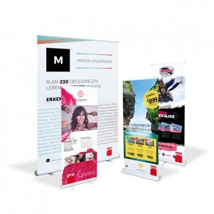 Rollup banners voor evenementen, beurzen en voorlichtingsdagen.