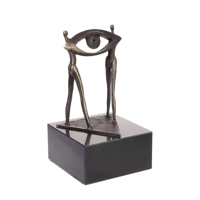 Ger van Tankeren Bronzen beeld In ogenschouw op een toekomstige samenwerking. Zakelijk sculptuur.