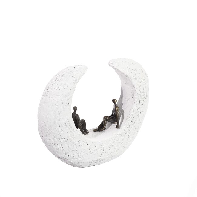 Ger van Tankeren In gesprek met elkaar. 2 beeldjes op kunsthars sculptuur.