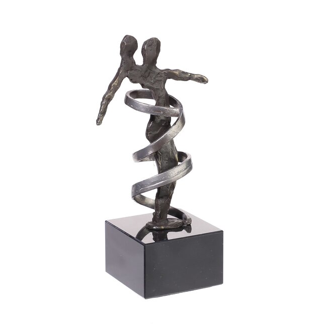 Solidair met elkaar Sculptuur verbronsd