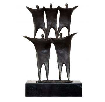 Bronzen beeld Schouder aan schouder