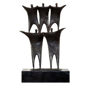 Bronzen beeld Schouder aan schouder(incl. verzenden