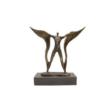 Bronzen beeld De vleugels uitslaan
