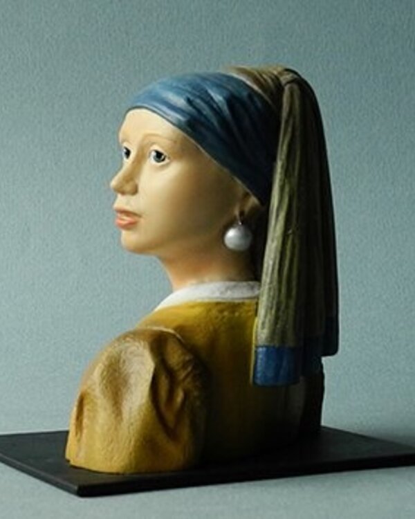 Johannes Vermeer Beeld meisje met de parel naar Vermeer