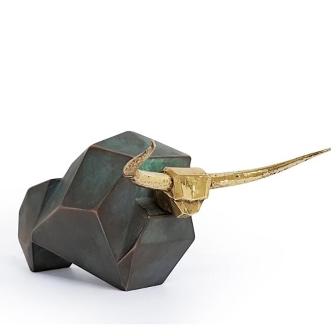 Corry Ammerlaan Bronzen Stier Fuerza kurkentrekker en wijn – Luxe geschenk en eyecatcher