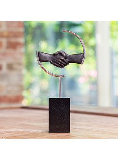 Corry Ammerlaan Bronzen beeld de Handdruk  (incl. verzending en geschenkdoos)