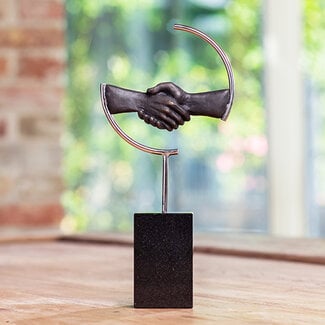 Corry Ammerlaan Bronzen beeld de Handdruk  (incl. verzending en geschenkdoos)
