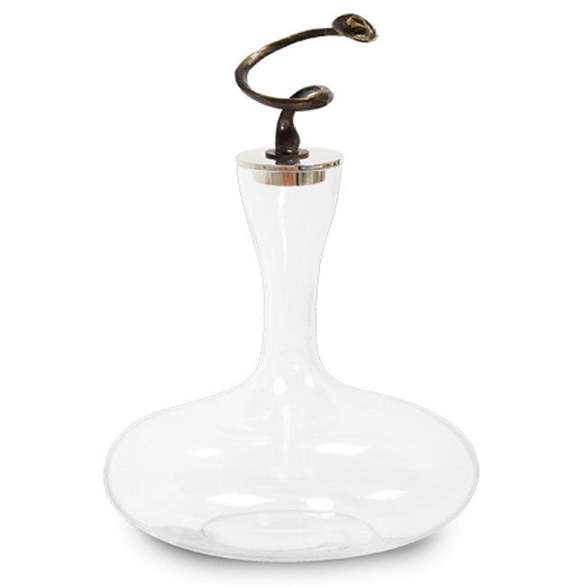 Corry Ammerlaan Chapeau karaf met verzilverde/verbronsde stop