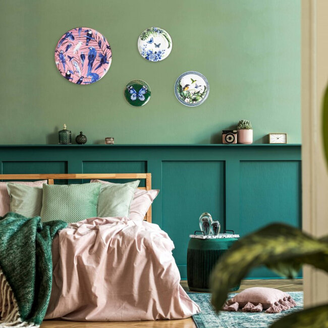 Keramiek wandbord Tropische Vogels incl. verzenden