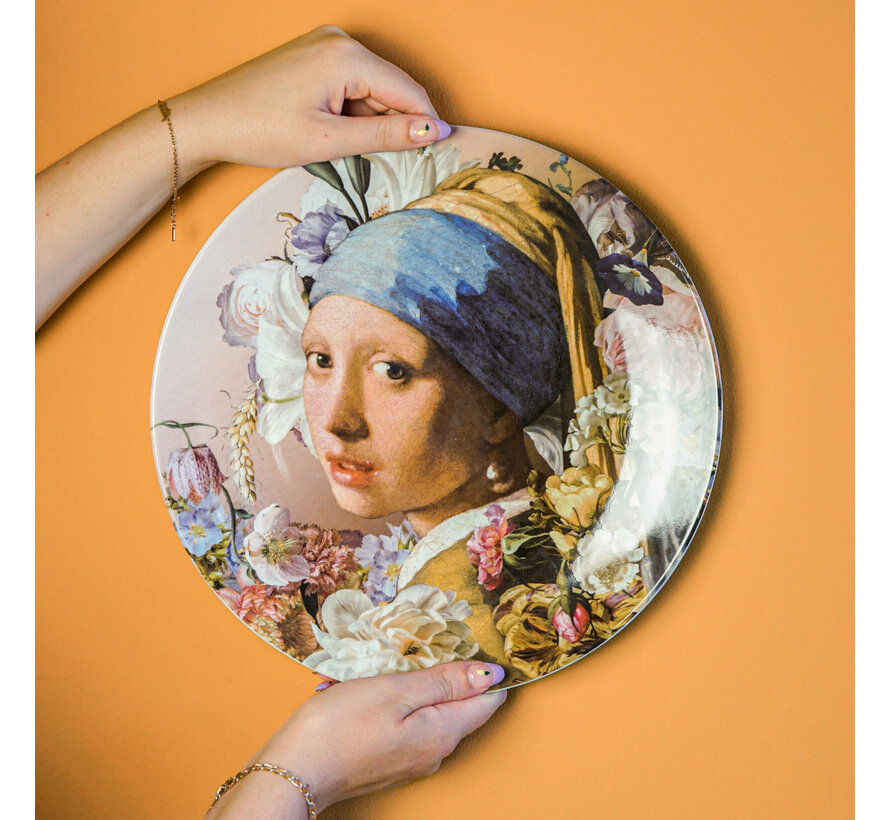 Vermeer wandbord Meisje met de parel pastel
