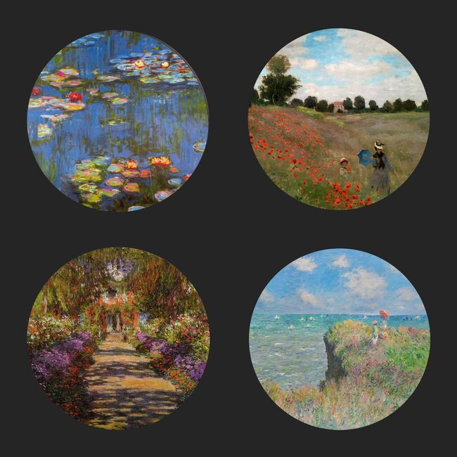 Claude Monet Claude Monet 4 onderzetters in metalen houder