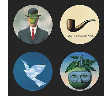 Onderzetters 4 stuks met houder naar Magritte