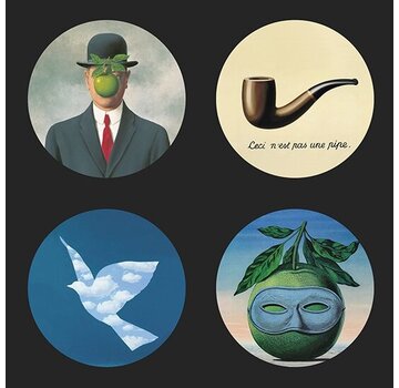 Onderzetters 4 stuks met houder naar Magritte