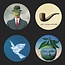 Onderzetters 4 stuks met houder naar Magritte
