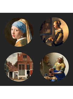 Vermeer 4 onderzetters incl. houder