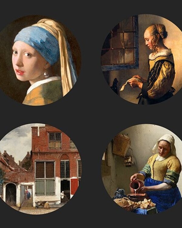 Johannes Vermeer Vermeer 4 onderzetters incl. houder
