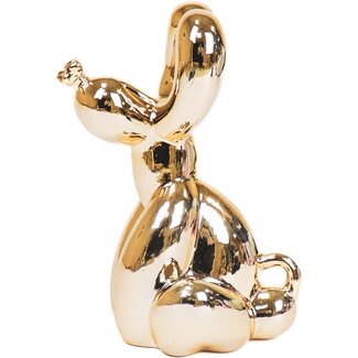 Ballonhond van keramiek zittend goud