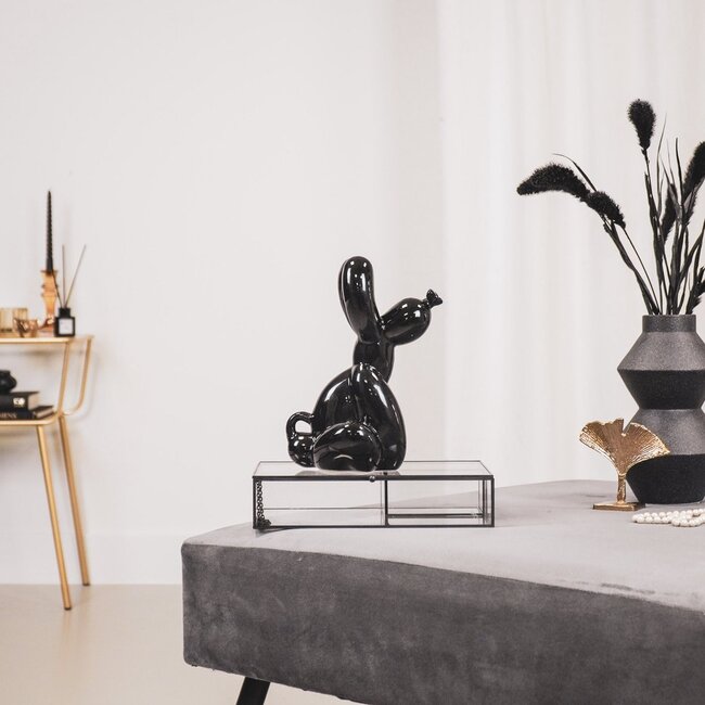 Ballonhond zwart zittend