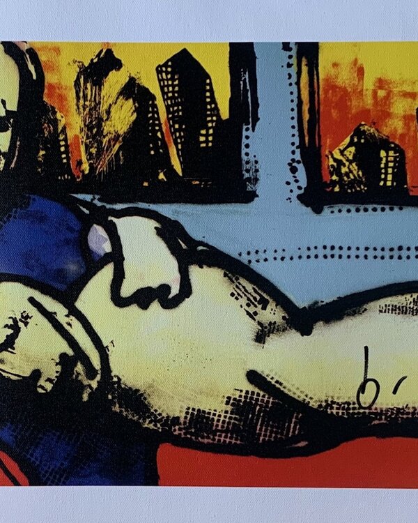Herman Brood Gesigneerde giclée ‘Metro Lovers’ op linnen - Herman Brood