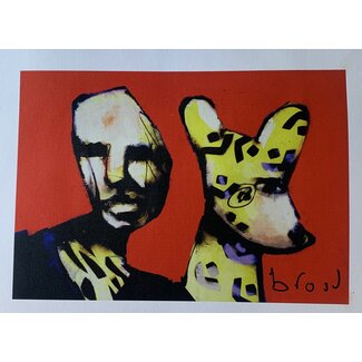 Herman Brood 'Het ontstaan van mens en dier’ - Herman Brood gesigneerde giclée op linnen