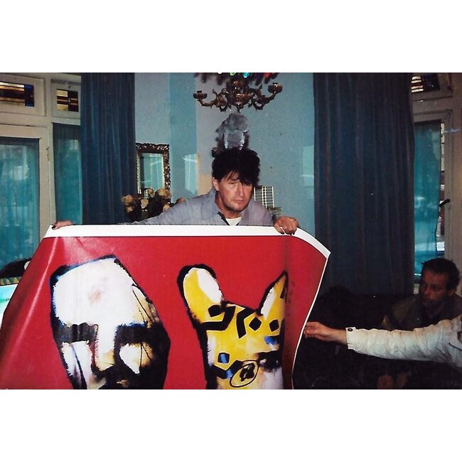 Herman Brood 'Het ontstaan van mens en dier’ - Gesigneerde giclée op linnen (36×46 cm incl. baklijst)