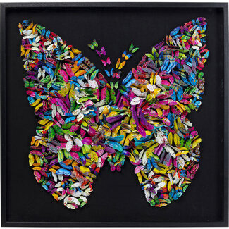 Fraai 3D doek met vlinders handgemaakt 120 x 120 cm