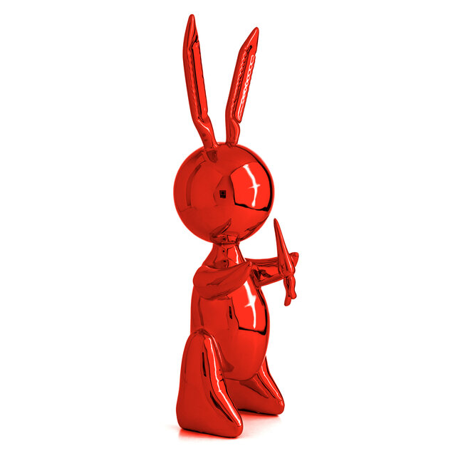 Jeff Koons Red Rabbit after Jeff Koons XL gelimiteerde editie met certificaat