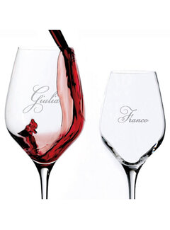 Wijnglas incl. gravering in cadeaudoos(incl. verzendkosten)