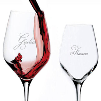 Wijnglas incl. gravering in cadeaudoos(incl. verzendkosten)