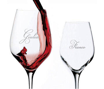 Wijnglas incl. gravering in cadeaudoos(incl. verzendkosten)