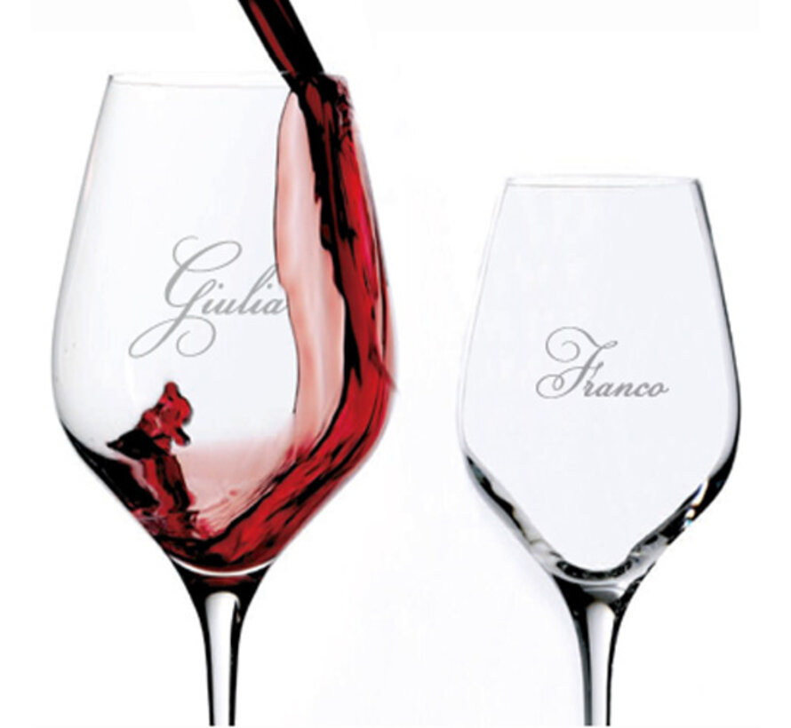 Wijnglas incl. gravering in cadeaudoos