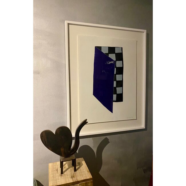 Klaas Gubbels Klaas Gubbels ingelijste houtdruk schaakbord