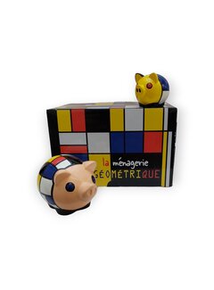 Piet Mondriaan Geschenkdoos Mondriaan - Varkens set van 2 dieren in geschenkdoos