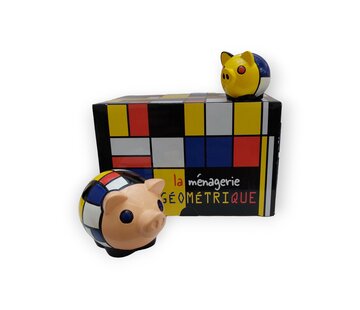 Piet Mondriaan Geschenkdoos Mondriaan - Varkens set van 2 dieren in geschenkdoos