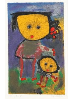 Giovanni Vetere - zeefdruk Mother and child