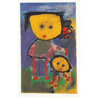 Giovanni Vetere - zeefdruk Mother and child