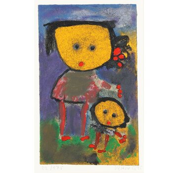 Giovanni Vetere - zeefdruk Mother and child