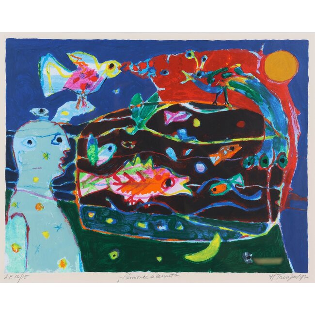 Hans Truijen - L Ammoree de la Nuit zeefdruk ingelijst