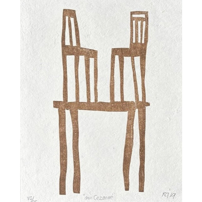 Klaas Gubbels Klaas Gubbels houtdruk aan Cezanne