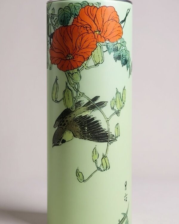 Vaas Gesso - mus met bloemen