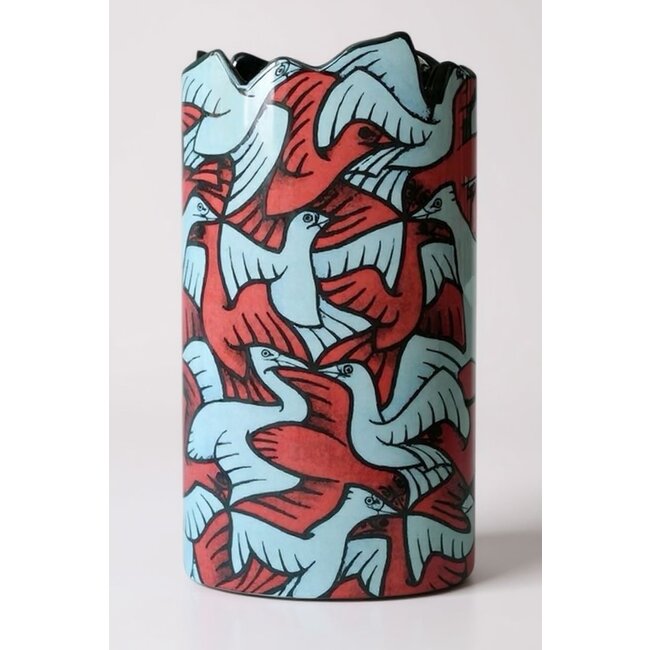 Escher Escher vaas Vogels porselein