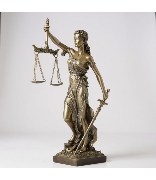 Vrouwe Justitia (31 cm) - krachtig symbool van recht en gerechtigheid