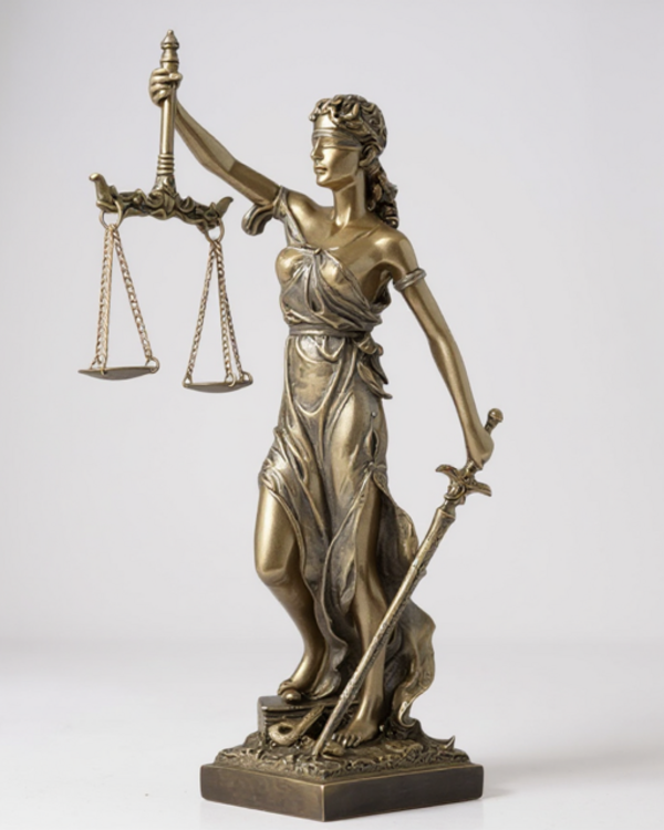 Vrouwe Justitia (31 cm) - krachtig symbool van recht en gerechtigheid