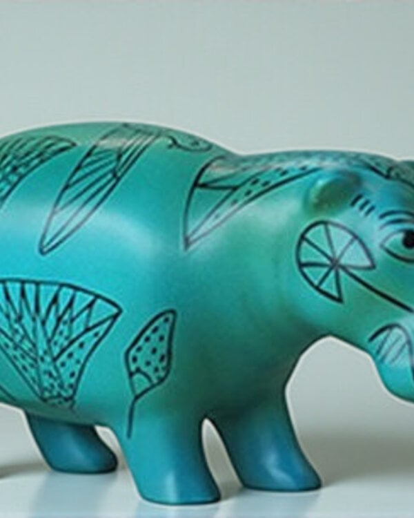 Faience Nijlpaard in fraaie giftbox(incl. verzending)