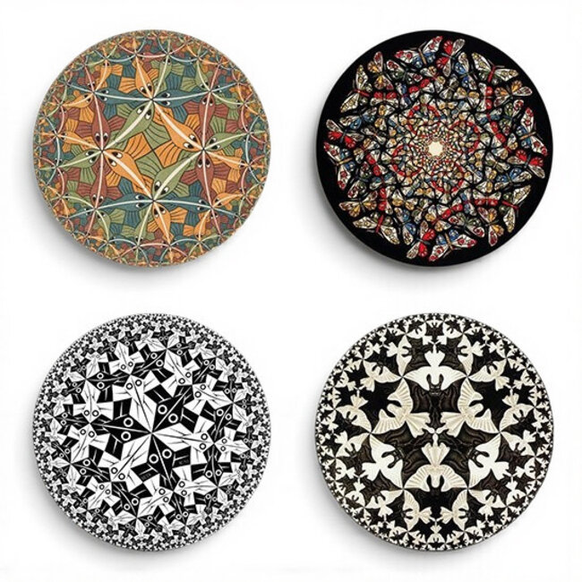 Escher Escher onderzetters 4 stuks)in cadeauverpakking