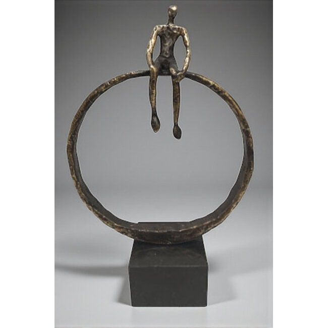 Ger van Tankeren Beeld 'Even Stil Staan' – Pensioencadeau, blijk van waardering, tin gegoten en verbronsd, 28 cm