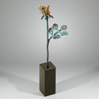 Corry Ammerlaan Gouden Roos 'Dank voor je Inzet' – Verbronsd beeldje in geschenkdoosje, 10 cm