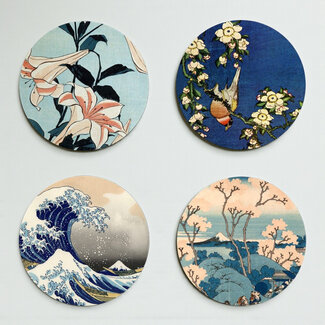 Katsushika Hokusai Onderzetters naar Hokusai 4 stuks (incl. verzending)