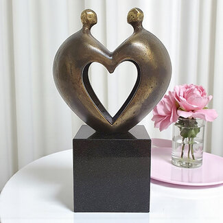 Corry Ammerlaan Beeld Hart voor elkaar verbronsd(incl. verzending en luxe geschenkdoos)