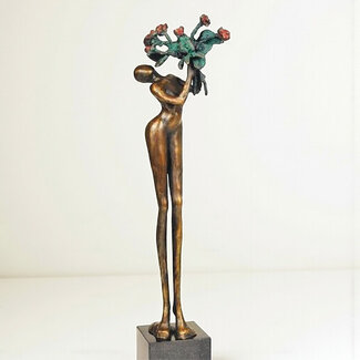 La Vie en Rose – Luxe bronzen sculptuur (60 cm)